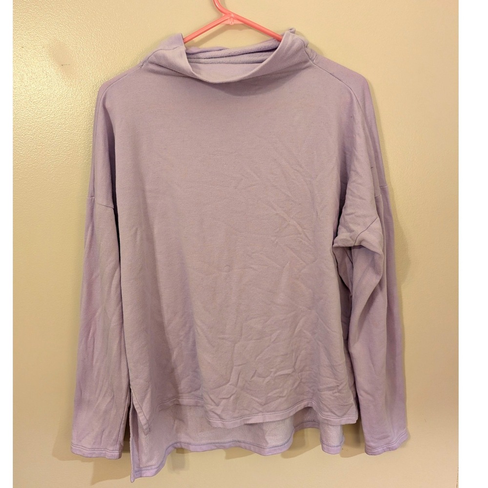 Joy Lab Lavender Mock Neck Sweatshirt High Low Hem Purple Pullover Medium